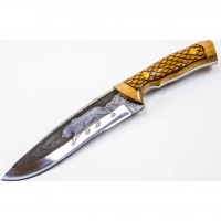 Нож Сафари-2, Кизляр СТО, сталь 65х13, резной купить в Уфе
